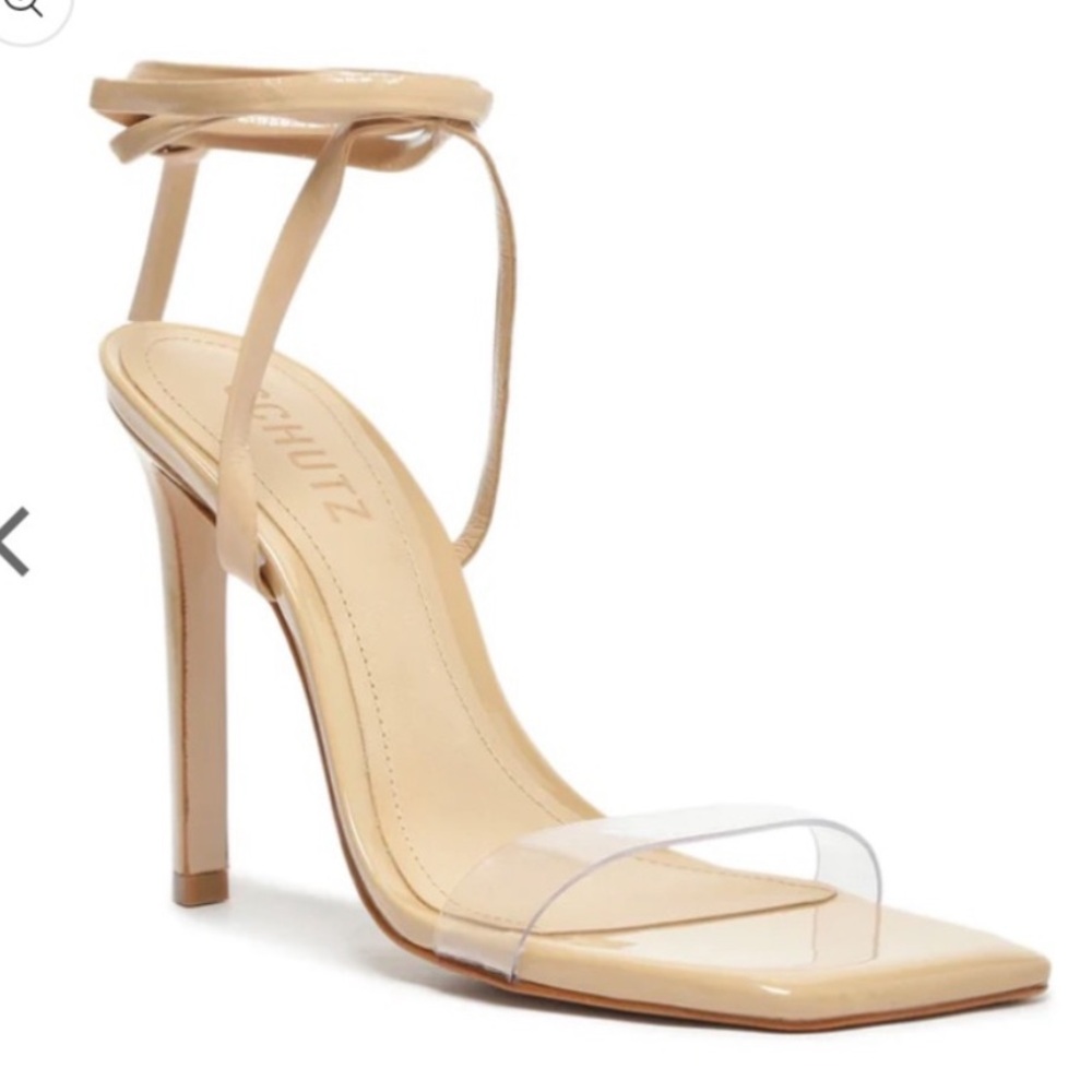 NWT SCHUTZ Nude Strappy Heels